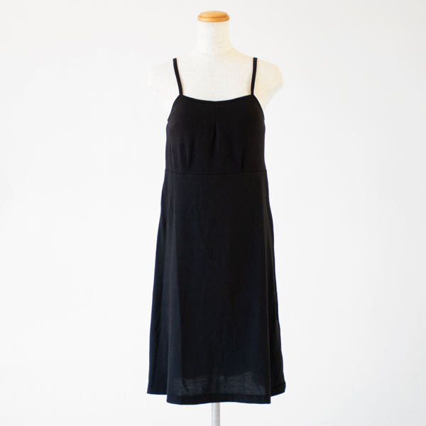 コットンモダール天竺 パッド入りスリップ(BLACK)