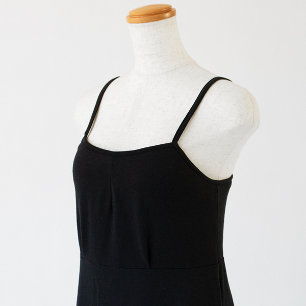 コットンモダール天竺 パッド入りスリップ(BLACK)