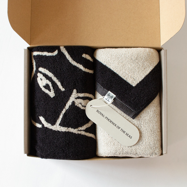 AMBIENT TOWEL フェイスタオルセット(Henri Matisse/Charcoal×Cream)
