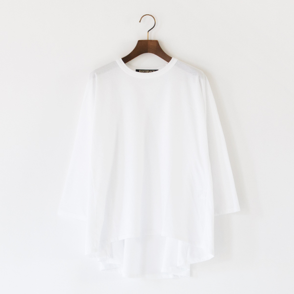 クルーネック フレアーロングシャツ(WHITE)