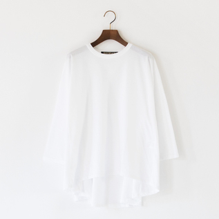 クルーネック フレアーロングシャツ(WHITE) クルーネック フレアーロングシャツ(WHITE)