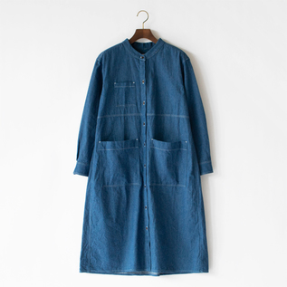 8オンスデニム シャツワンピース(BLUE)
