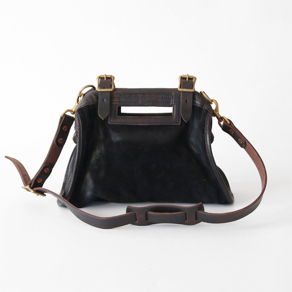 【別注】SUEDE×LEATHER CITY MAILバッグ SMALL(BLACK)