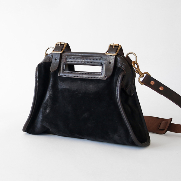 【別注】SUEDE×LEATHER CITY MAILバッグ SMALL(BLACK)