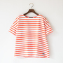LIGHTWEIGHT STRIPED SHORT SLEEVE WIDE PULLOVER