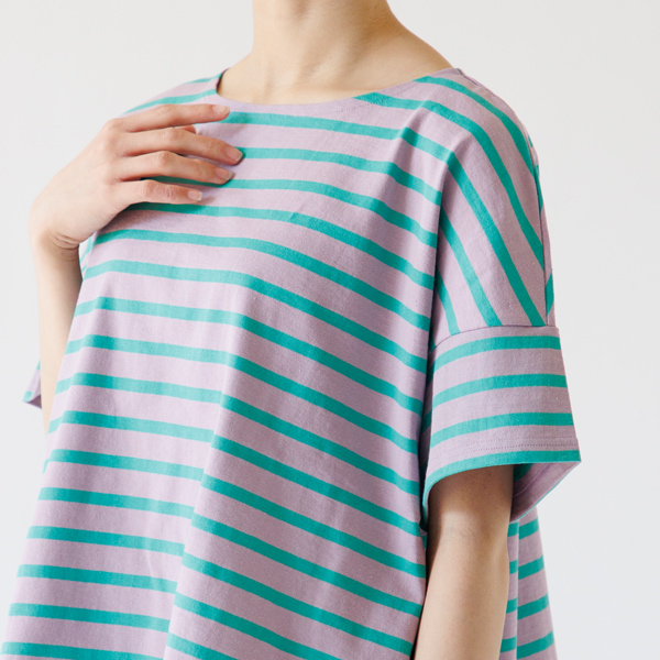 ボートネック(Mauve Turquoise)