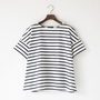 LIGHTWEIGHT STRIPED SHORT SLEEVE WIDE PULLOVER
