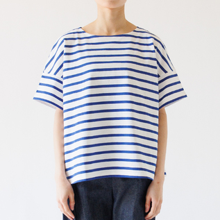新品　Le minor/ルミノア SLOBE別注 ショートボーダープルオーバー 薄手ボーダーショートスリーブワイドプルオーバー ／Le minor