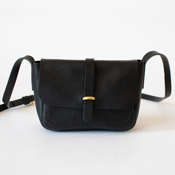 レザーショルダーバッグ Jay(Grainy Black)