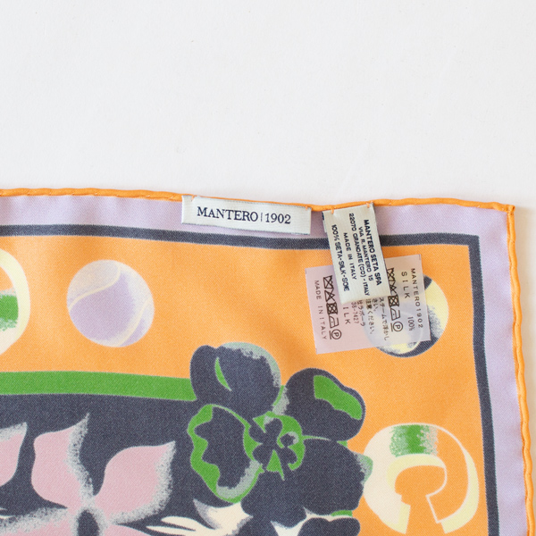 MANTERO シルクツイルスカーフ (90×90)(APRICOT)
