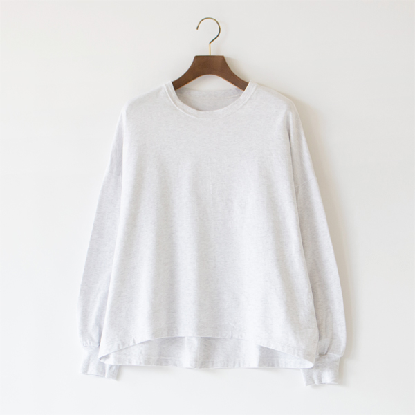 40/2コーマ天竺 クルーネックドルマンTシャツ(WHITE杢)
