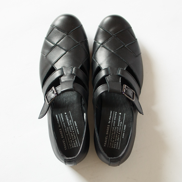 メッシュストラップシューズ TR-029 BLACK／chausser（ショセ）｜愛着