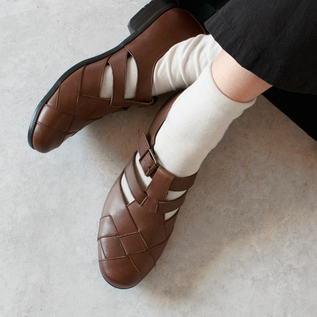 メッシュストラップシューズ TR-029 D.BROWN／chausser（ショセ