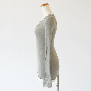 シルクレース ロングスリーブ LIGHT GREY MELANGE シルクレース ロングスリーブ LIGHT GREY MELANGE