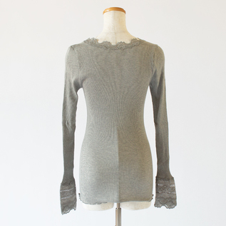 シルクレース ロングスリーブ LIGHT GREY MELANGE シルクレース ロングスリーブ LIGHT GREY MELANGE