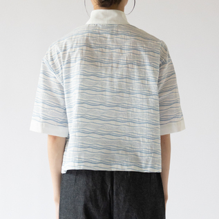 リネン スタンドカラーシャツ SETTO LINEN OKKAKE SHIRT SETTO（セット）の「LINEN OKKAKE SHIRT SS：スタンドカラー半袖リネン
