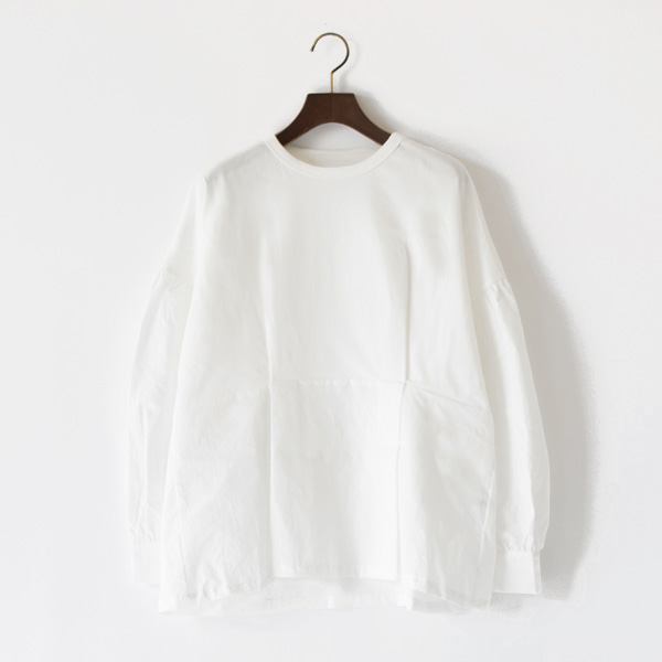 綿天竺×タイプライター ドッキングプルオーバー(WHITE)