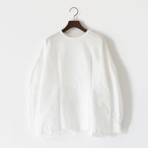 綿天竺×タイプライター ドッキングプルオーバー(WHITE)