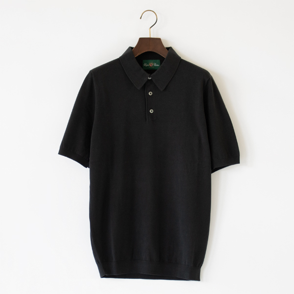 16Gニットポロシャツ(BLACK)
