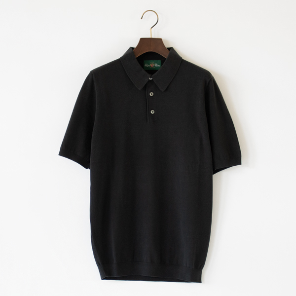16Gニットポロシャツ(BLACK)