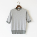 クルーネック5分袖ニットソー