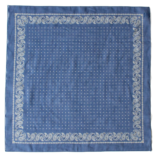 コットンリネンネッカチーフ(BANDANA BLUE)