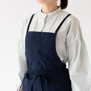 リネンコットンエプロン キッチンクロス付き(NAVY) リネンコットンエプロン キッチンクロス付き(NAVY)