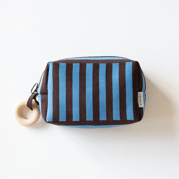 ストライプニットポーチ SMALL(BLUE)