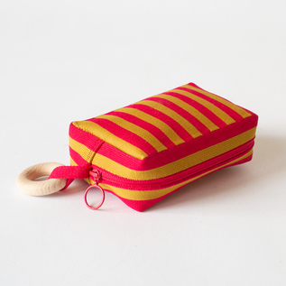 ストライプニットポーチ SMALL(PINK) ストライプニットポーチ SMALL(PINK)