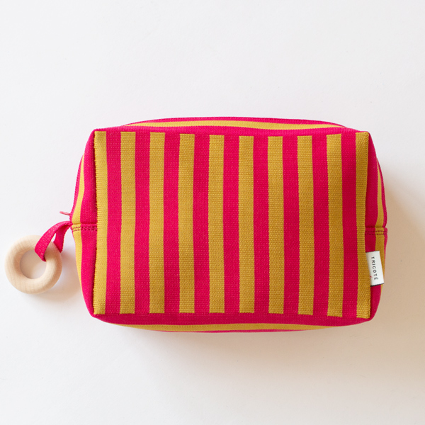 ストライプニットポーチ MIDIUN(PINK)