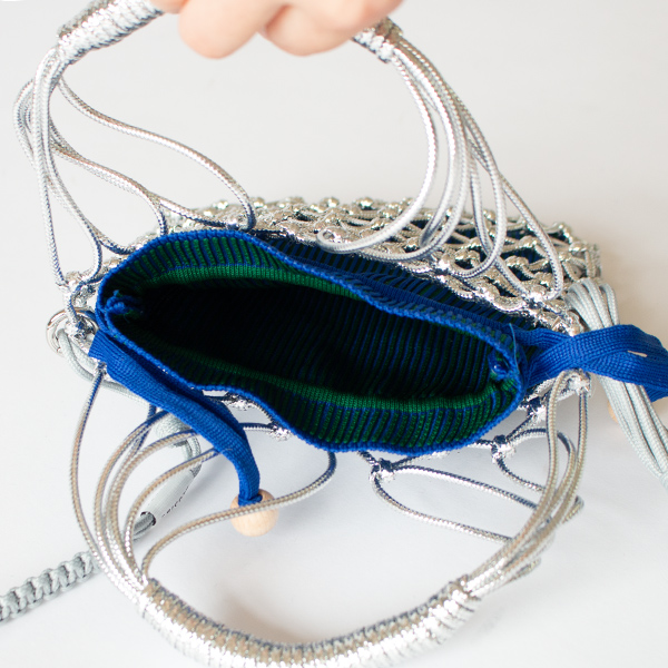 ショルダーバッグ MACRAME SILVER with pouch(BLUE)