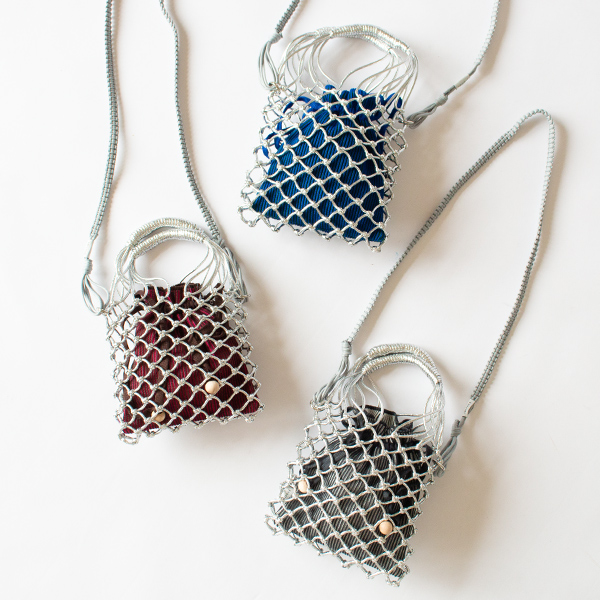 ショルダーバッグ MACRAME SILVER with pouch