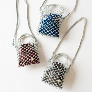ショルダーバッグ MACRAME SILVER with pouch 