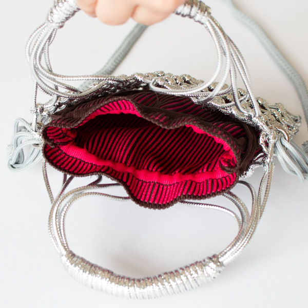 ショルダーバッグ MACRAME SILVER with pouch(BROWN)