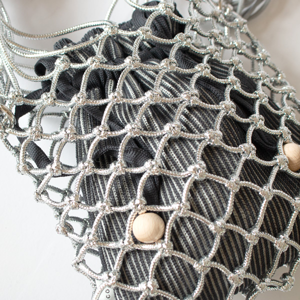 ショルダーバッグ MACRAME SILVER with pouch(CHARCOAL)