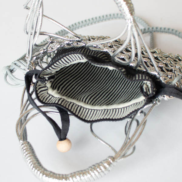 ショルダーバッグ MACRAME SILVER with pouch(CHARCOAL)