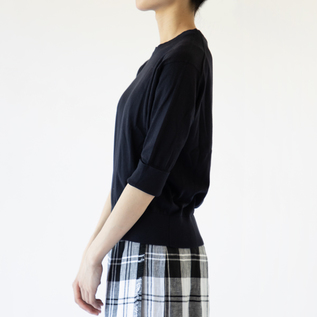 ジョンスメドレー　シーアイランドコットンリブ編み五分袖セーター　ブラック 楽天市場】JOHN SMEDLEY ジョンスメドレー COMMON FIT 30G シー