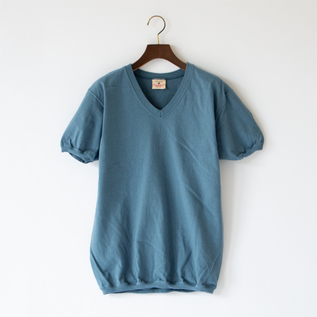 Vネック ショートスリーブTシャツ INDIGO BLUE(M)