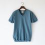 Vネック ショートスリーブTシャツ INDIGO BLUE