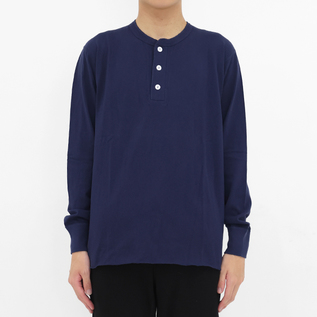 ヘンリーネック L/S Tee Navy／Healthknit（ヘルスニット）｜愛着を