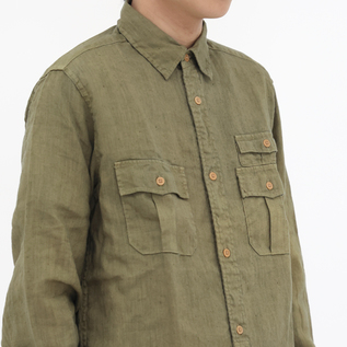 メンズ BRITISH ARMY リネン シャツ／Nigel Cabourn（ナイジェル