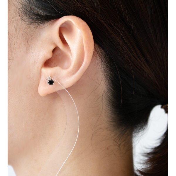 キャッチレスピアス AMITY(CROWN ONYX/SILVER)