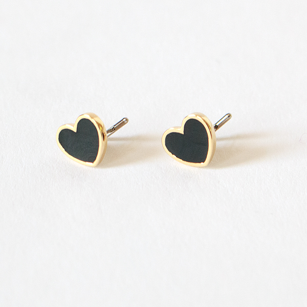 キャッチレスピアス AMITY(NOIR HEART/GOLD)