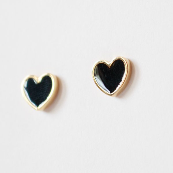 キャッチレスピアス AMITY(NOIR HEART/GOLD)