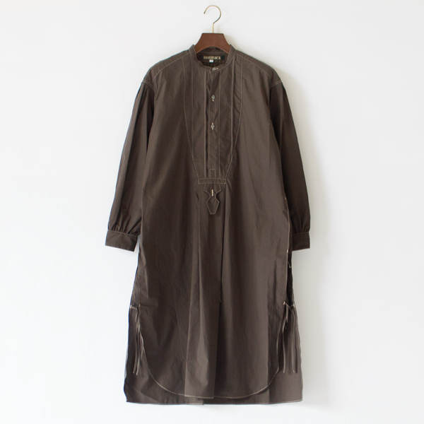 フレンチボサム プルオーバーロングシャツ(BROWN)