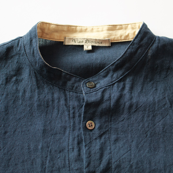 リネンラミー サイドフレアシャツ(DEEP BLUE) リネンラミー サイドフレアシャツ(DEEP BLUE)