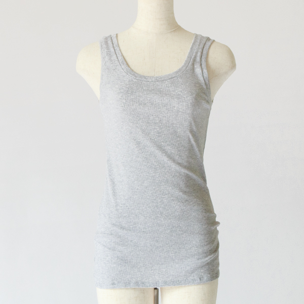 リブタンクトップ(GREY MELANGE)