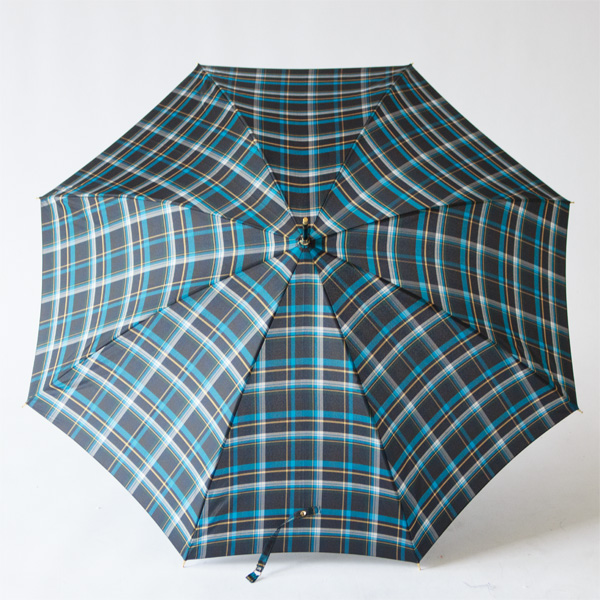 【別注】タータンチェックスリム長傘（BLUE CHECK）