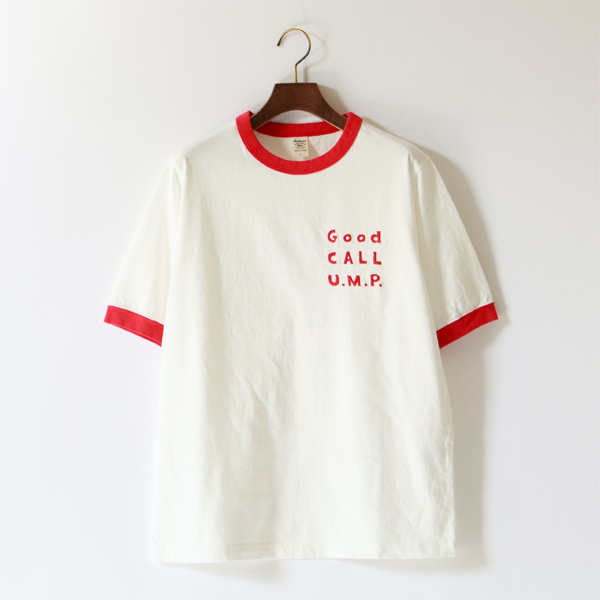 ユニセックス Rib GCU Tシャツ(WHITE×RED)