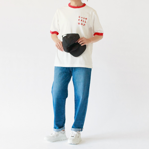 Sサイズ（WHITE×RED）、身長：163cm